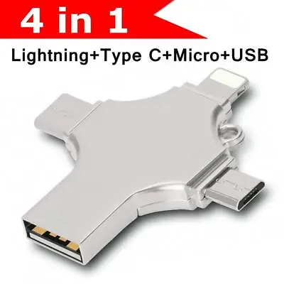 4 IN 1 OTG USB 3.0 Type C Flash Drive Memory Stick For IPhone IPad Android 2TB • £7.06