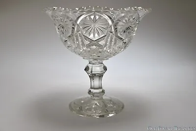 C. 1909 POTPOURRI By Millersburg Glass COLORLESS 7” W Flared Compote • $44.99