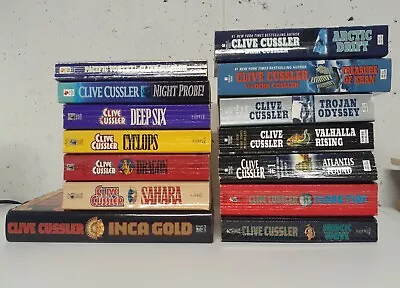 Lot Of 14 Clive Cussler Dirk Pitt Paperback Pacific Vortex Dragon Sahara ...  • $24.99