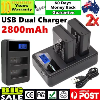 2x 2800mAh LP-E10 Battery + Dual Charger For Canon EOS 1100D 1200D 1300D 1500D • $35.99