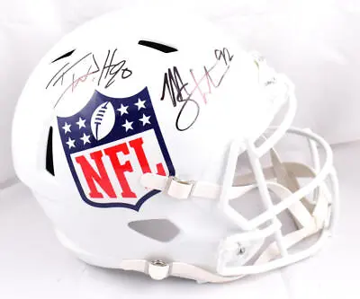 TJ Watt Michael Strahan Autographed NFL F/S Speed Helmet- Beckett W Hologram  • $429