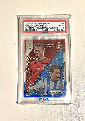 2014 Panini Prizm Matchups Power Plaid Prizms #19 Ronaldo And Messi PSA 9 RARE • $1199.99