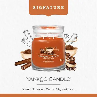 Yankee Candle Signature Medium Jar Cinnamon Stick Gift Present Decor  • £24.99