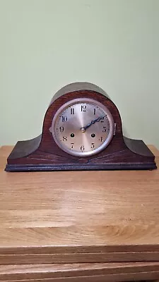 Napoleon Hat Shape Art Deco Wooden Mantel Clock. Sunburst Detail. Foreign.  • £35