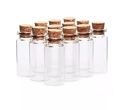10Pcs/10ML Empty Sample Glass Bottles Jars Vials Case Container With Cork Sto... • $18.60