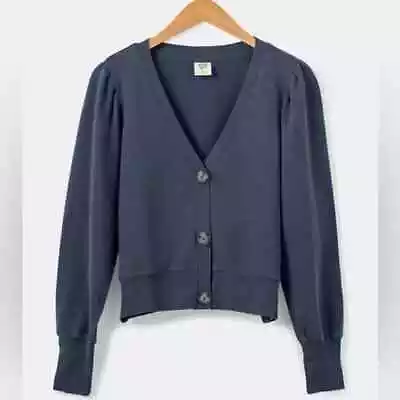 Matilda Jane Good Hart GH Ames Womens Blue Puff Sleeve Cardigan Size Large #3106 • $29.95