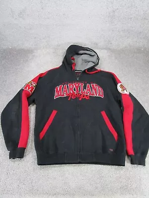 Jansport University Of Maryland Terps Hoodie Mens Small Black Full Zip * • $24.99