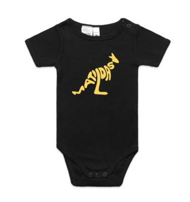 MATILDAS WOMENS SOCCER BABY BODYSUIT - BABY ONE PIECE BLACK COLOUR 0-24 Months • $38