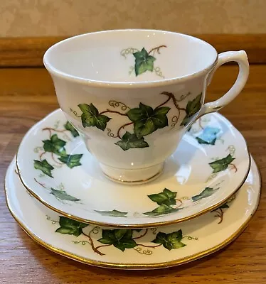 Vintage Teacups With Saucer And Small Plate Colclough Ivy Leaf Green Bone China • £8