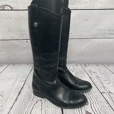 Frye Melissa Boots Womens Size 8B Tall Black Leather Tall Riding Pull On • $73.60