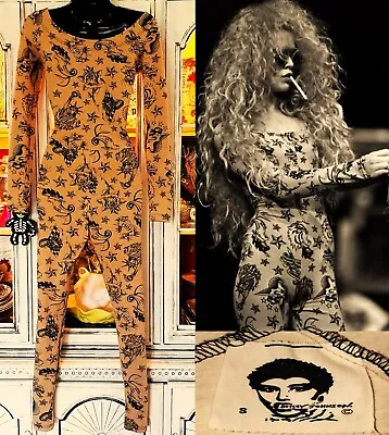 Vintage Betsey Johnson 80s Punk Label Mark Mahoney Tattoo Catsuit Dress Jumpsuit • £482.56