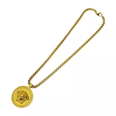 Versace Gp Medusa Medal Chain Necklace Women'S Gold 239134 • $333.02