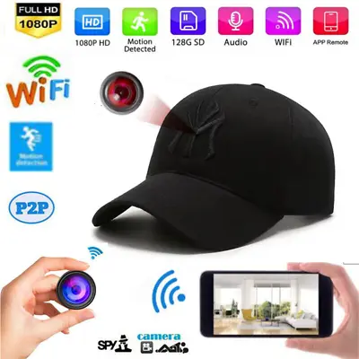 Full HD 1080P  HD WIFI IP Wireless Camera Baseball CAP Spy Cam Network DVR • $68.99