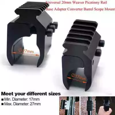 2xUniversal 20mm Weaver Picatinny Rail Base Adapter Converter Barrel Scope Mount • $16.96