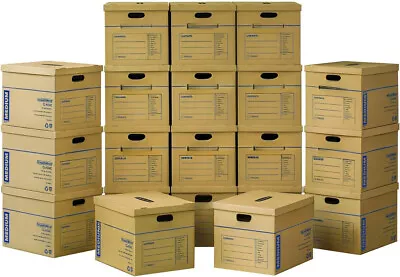 20 Pack Medium Classic Moving Boxes Tape-Free With Reinforced Handles • $58.49