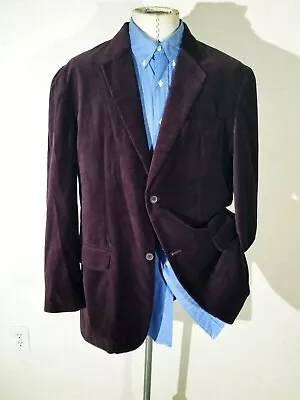 Unconstructed Velvet Velour XL Blazer Smoking Jacket Coat Burgundy Red NWOT  • $134.96