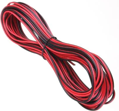 20 Meters 2 Core Black Red 12v 12 Volt Extension Cable Amp Car Auto Van Boat Le • £12.23