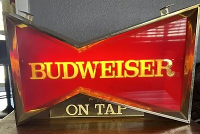 Vintage Budweiser Bow-Tie Lighted Beer Sign Working 1960’s-70’s See Description • $30.99