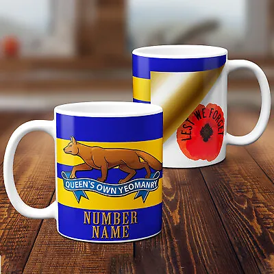 Queens Own Yeomanry Mug Personalised Military Cup Official Army Gift TRM76 • £12.95