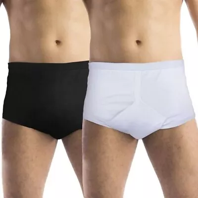 £14.99 • Buy NEW Mens COTTON INCONTINENCE Y FRONTS WASHABLE WITH PAD Briefs Pants Underwear