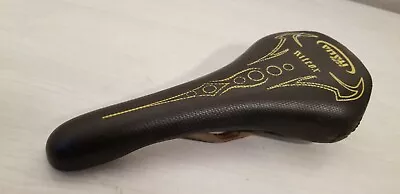 Vintage  Selle Italia Nitrox Saddle Seat Black W/ Yellow MTB BMX Road HTF • $19