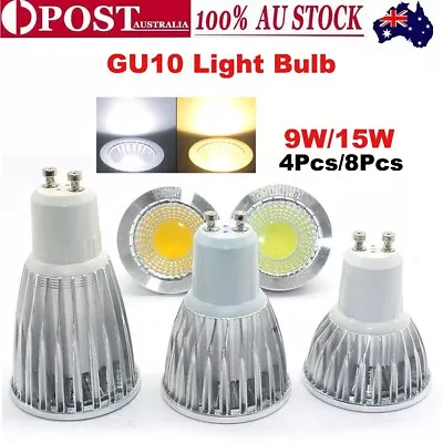 4/8x GU10 9W 15W LED Light Bulbs Spotlight Warm Cool White Downlight Lamp Globe • $18.04