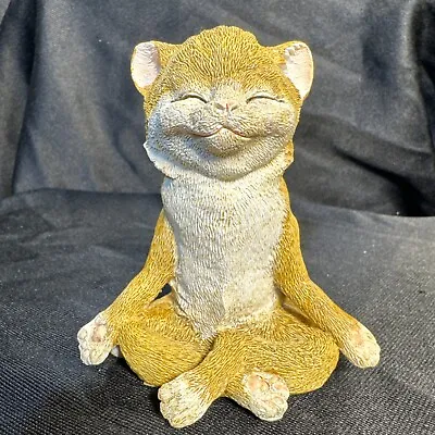 Yoga Cat Meditating In Lotus Pose Whimsical Figurine • $10