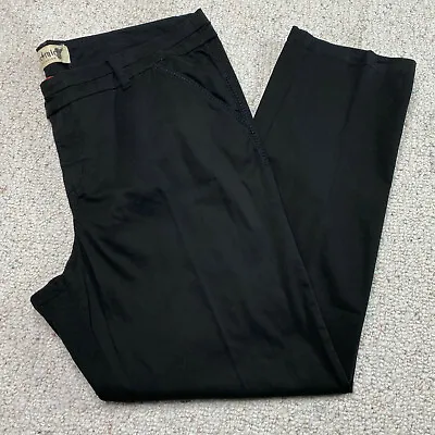 $28 • Buy Freestyle Revolution Womens Pants Sz 22 Black Pleated Straight Chino Embroidered