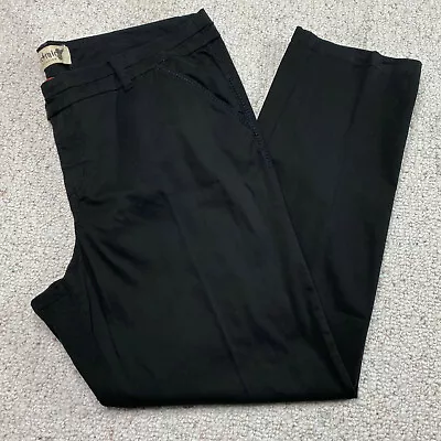 Freestyle Revolution Womens Pants Sz 22 Black Pleated Straight Chino Embroidered • $28