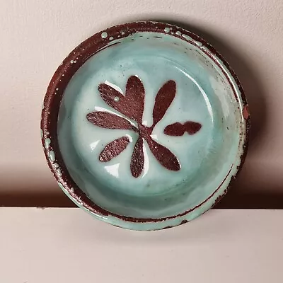 Vintage David Sharp (Rye Pottery) Small  Turquoise Dish 1940's/50's Signed • £9.95