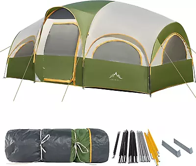 8 Person Tent For Camping Waterproof Windproof Family Tent With Rainfly Divide • $193.99