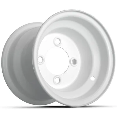 8x7 White Steel Wheel | Centered | 4-4 (4x101.6mm) Bolt Pattern For Golf Carts • $19.99