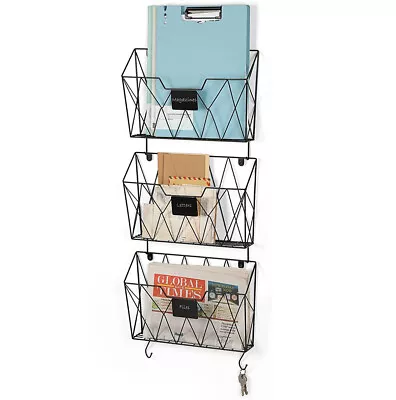 3PCS Wall Mount Mail Files Organizer Hanging Magazine Paper Rack Home Office • $26.30