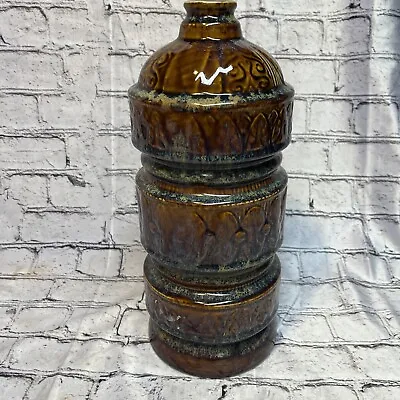 MCM Ceramic Table Lamp Base Brown Blue Glazed Vintage • $14.99