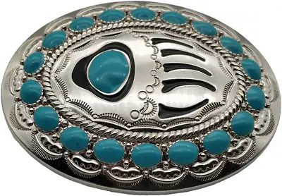 Native American Turquoise Bear Claw Belt Buckle • $17.57