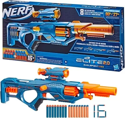Nerf Elite 2.0 Eaglepoint RD-8 Blaster 8 Dart Drum Ages 8+ New Toy Gun Fire Play • $76.50