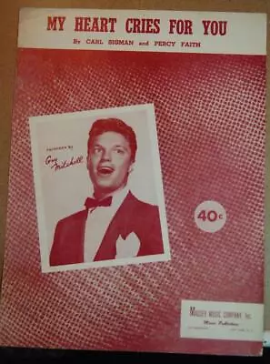 My Heart Cries For You Guy Mitchell Sheet Music Good Cond Sm6 • $6