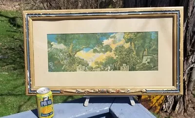 Antique  Early 1900s Maxfield Parrish Print Of “The Dream Garden” Original Frame • $125