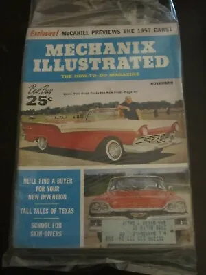 Mechanix Illustrated Magazine November 1956 New Ford Preview 1957 Cars • $6.99