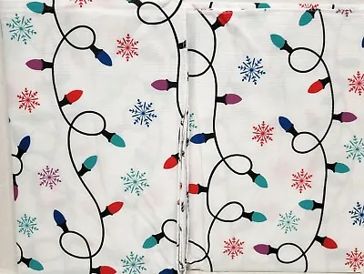 Peva Vinyl Flannel Back Tablecloth 52 X70  Oblong CHRISTMAS TREE LIGHTS BH • $12.99