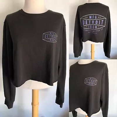 DETROIT IRON MFG Patented Motor Company Crop Top Long Sleeve Sweatshirt Medium • $24.99