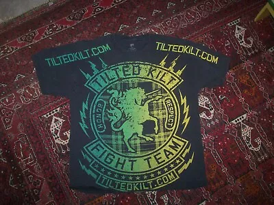 Tilted Kilt Fight Club  T-Shirt Bar Restaurant Pub Black Cotton Size M • $12.03