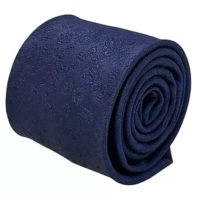 Mens Tie Dark Navy Blue Paisley Subtle Design Wedding By Frederick Thomas • £16