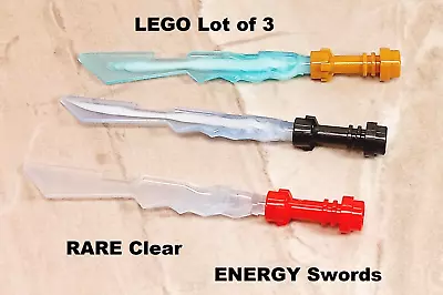 LEGO Energy Sword Lot Of 3 Unique Color Set Blue Lavender Clear Marbled Hilts • $24.65