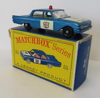 1960s Matchbox Regular Wheels #55 Police Patrol Car In Original Box Lesney Engl • $37.16