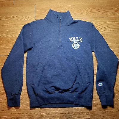 Champion Men's Eco Fleece Yale University Quarter Zip Sweatshirt Size Small Gray • $24.99