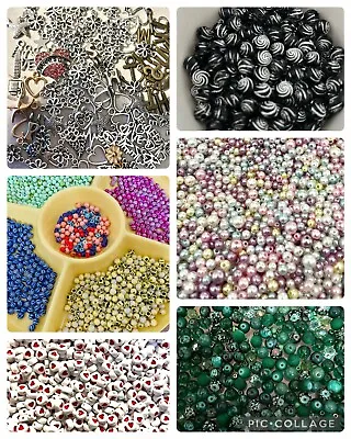 Job Lot 200 Random Beads Metal Charms Letters Jewellery Making Can Personalise • £1.99