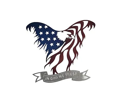 Eagle Metal Sign Bald Eagle Metal Art American Flag Wall Art Patriotic Decor  • $49.99