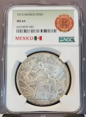 1913 Mexico Silver 1 Peso Caballito Ngc Ms 66 Extremely Rare High Grade Gem • $7249.95