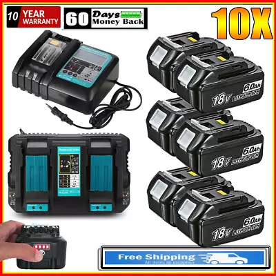 2X 6.0Ah Battery / Charger For Makita 18V BL1860 BL1830 BL1850 LXT Lithium Ion • $54.86